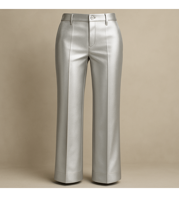 Produktbild für 'Damen Weite Stoffhose in Silber'